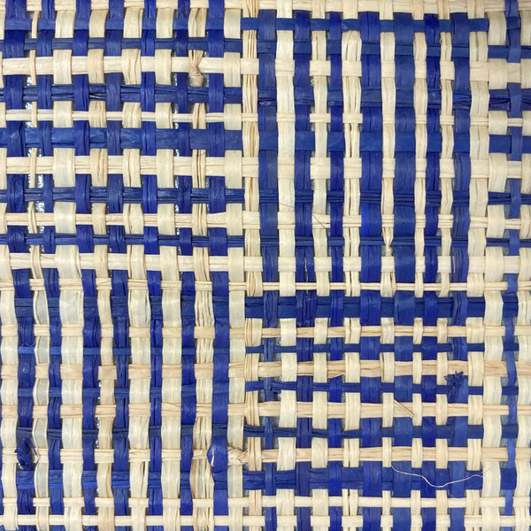 Madagascar Blue Weave by Phillipe Romano Naturals Raffia Wallpaper - Milano Madagascar Collection