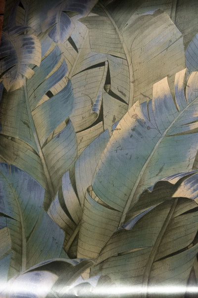 Beverly Hills Beach - Metallic Taupe Brown Silver Palm Leaves
