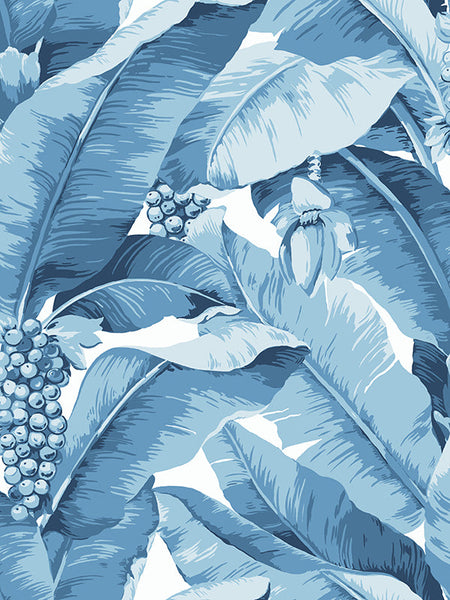 The Original Paradisio Palm  Wallpaper - Blue Bell - Designer Wallcoverings and Fabrics