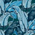 The Iconic Beverly Hills™ Banana Leaf Wallpaper - Oscar Ocean Sunset Blue