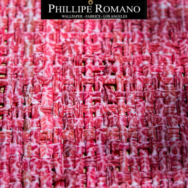 Heavy Madagascar Washed Cabana Red by Phillipe Romano Naturals Raffia Wallpaper - Milano Madagascar Collection