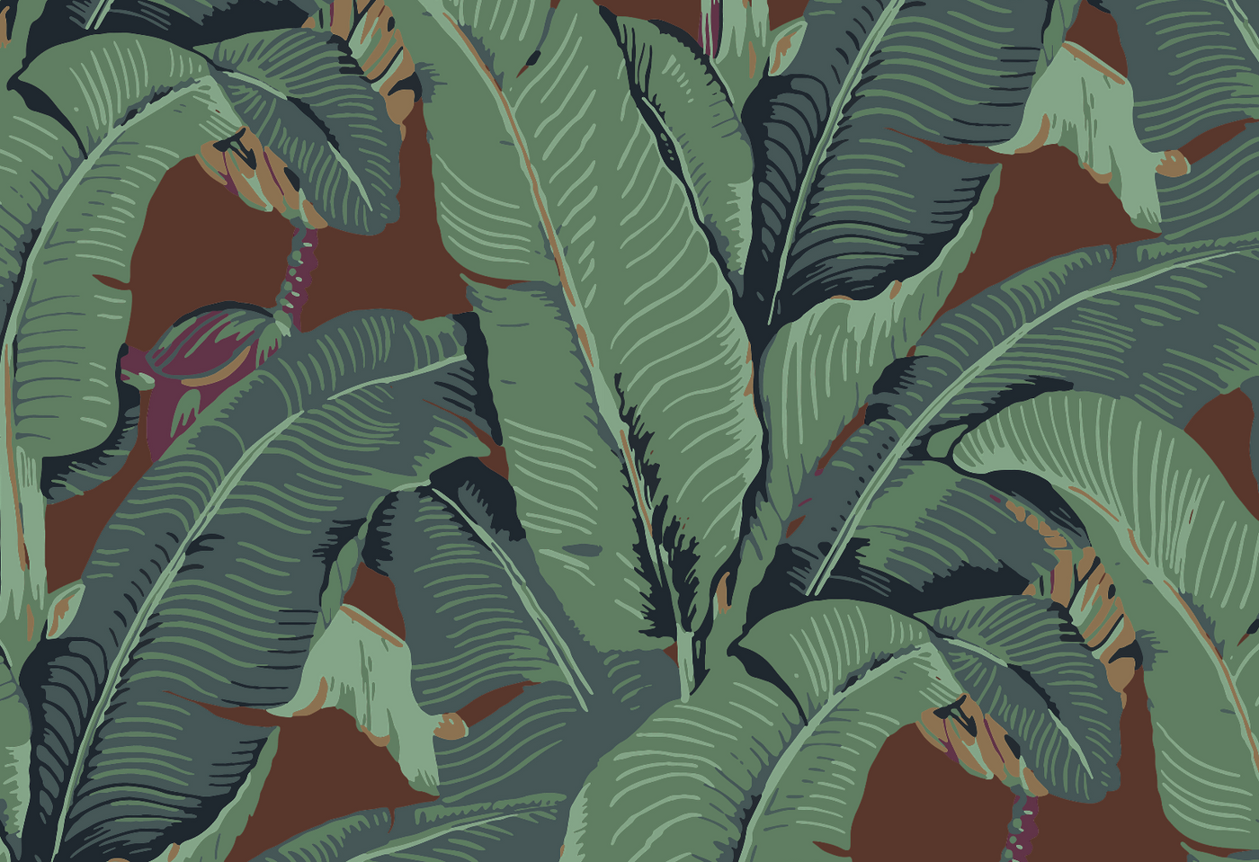 The Iconic Beverly Hills™ Banana Leaf Wallpaper - Canon Drive Cappuccino