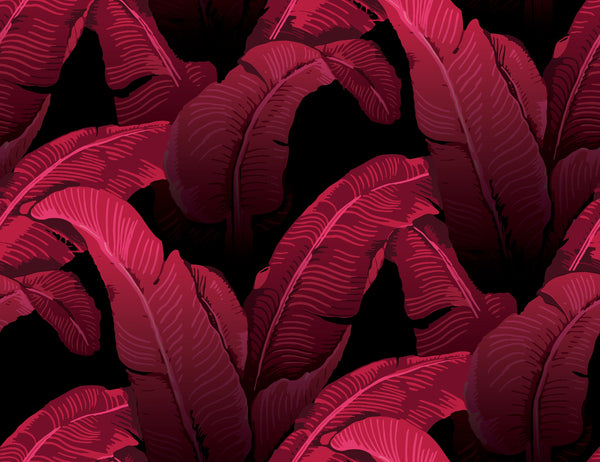 The Iconic Beverly Hills™ Banana Leaf Wallpaper - Sultry Sunset Magenta